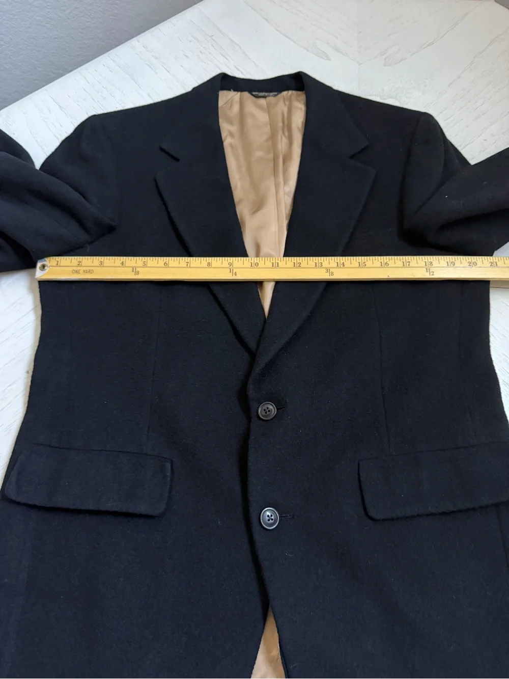 Vintage Men's Black Camelhair Sport Coat Blazer 44R Made in USA